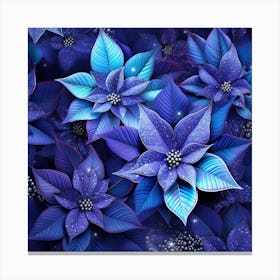 Blue Poinsettia Canvas Print