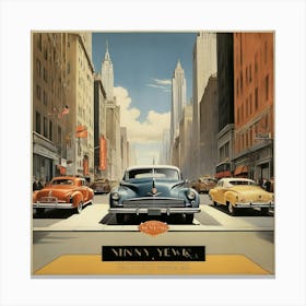 New York 2 Vintage Travel Poster Art Print Canvas Print