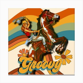 Groovy Cowgirl Canvas Print