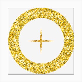 Golden Star In A Circle Canvas Print