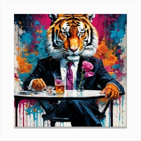 Tiger At The Bar 1 Canvas Print