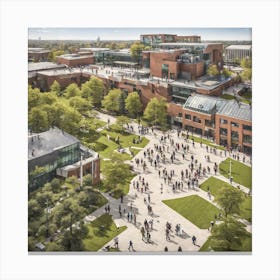 Aerial View Of A Campus Canvas Print
