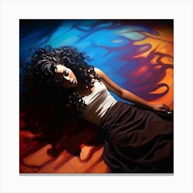 Woman Laying On The Floor Canvas Print
