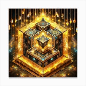 Golden Cube 5 Canvas Print
