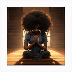 Afro Girl In A Room Canvas Print