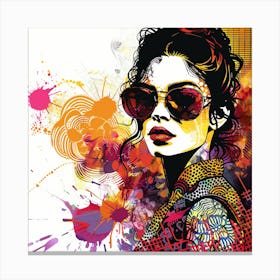 Girl In Sunglasses 7 Canvas Print