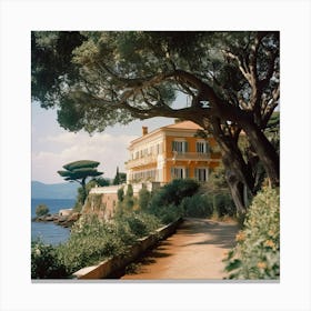 French Riviera Hotel Summer Vintage Photography Canvas Print