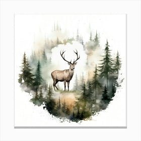 Deer In The Forest Canvas Print