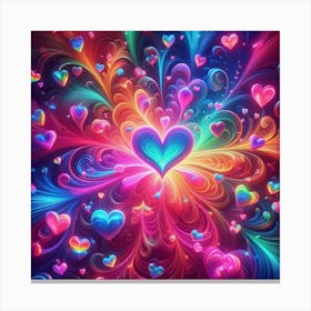 Colorful Heart Wallpaper Canvas Print