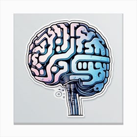Brain Sticker 8 Canvas Print