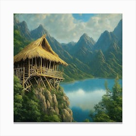 Hut In The Mountains Canvas Print