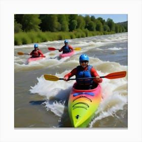 Carrera De Cayak Canvas Print