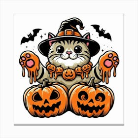 Cute Halloween Cat Canvas Print