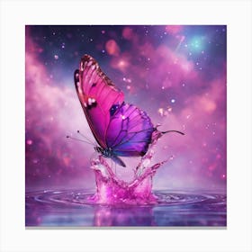 Butterfly Splashing Water Canvas Print
