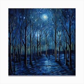 Starry Night In The Woods Canvas Print