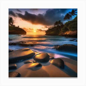 Sunset On The Beach 807 Canvas Print