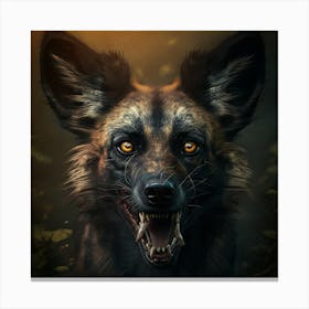 Wolf Dog In The Forest Canvas Print