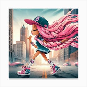 Pink Haired Girl 2 Canvas Print