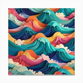 Paper Ocean Waves Canvas Print