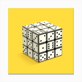 Rubics Cube Square Canvas Print