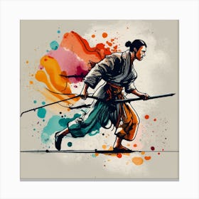 Samurai Warrior - Martial Arts - Bo Staff Canvas Print