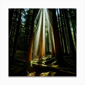 Rays Of Light In The Forest 1 Canvas Print