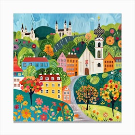 Kids Travel Illustration Vienna 1 Canvas Print