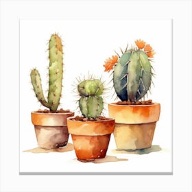 Watercolor Cactus 15 Canvas Print