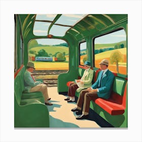 Vintage Train Journey Series: David Hockney Style 2 Canvas Print