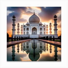 Taj Mahal At Sunset Canvas Print