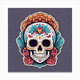 Day Of The Dead Skull 6 Canvas Print