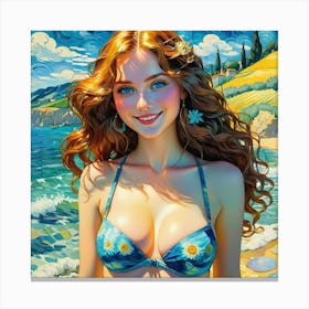 Girl On The Beachfhh Canvas Print