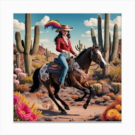 Cactus Cowgirl 4 Canvas Print