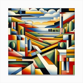 Landscape, style of Modernism 3 Canvas Print