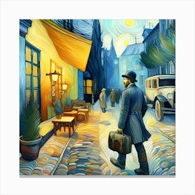 Man On His Way To Work Van Gogh , Abstract Art 4 Lienzo