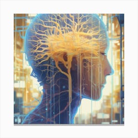Human Brain With Tree Canvas Print