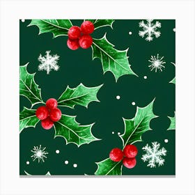 Holly Leaves Canvas Print