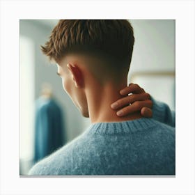 Portrait Of A Man With Neck Pain Canvas Print