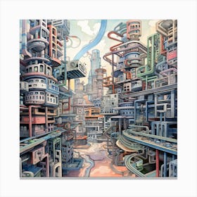 Futuristic City 29 Canvas Print