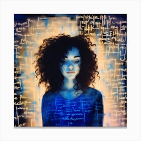 Girl With Words Canvas Print