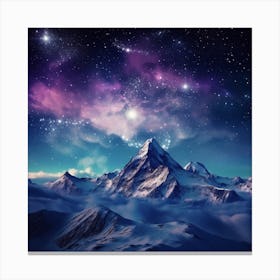 Psychedelic Landscape of Mountains Covered with Snow Canvas Print