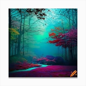 Craiyon 221224 Surreal And Enchanting Scenery With Vibrant Colors Canvas Print