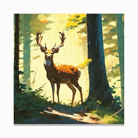 Deer In The Woods 19 Canvas Print