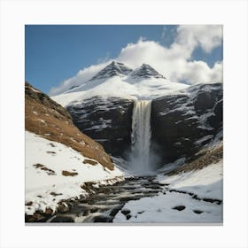 Waterfall In Iceland Canvas Print