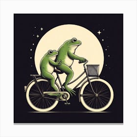 Frogs On A Bike 1 Canvas Print