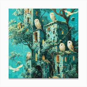 Owls In The Forest Canvas Print