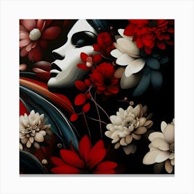 Woman With Flowers 2 Canvas Print