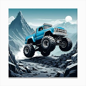 Monster Truck In The Mountains Canvas Print