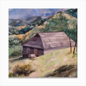Shepherd'S House In The Mountains Square Canvas Print