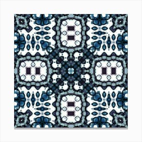 Abstraction Watercolor Blue Pattern Canvas Print